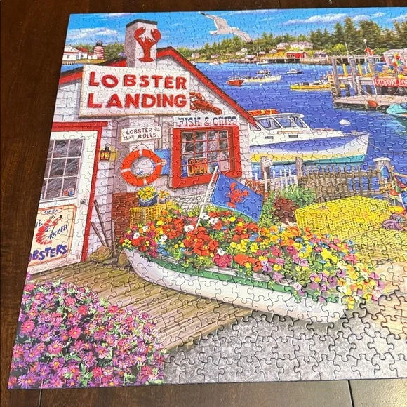 White Mountain Lobster Landing Puzzle. 1000 pieces. Complete with poster - Picture 4 of 7